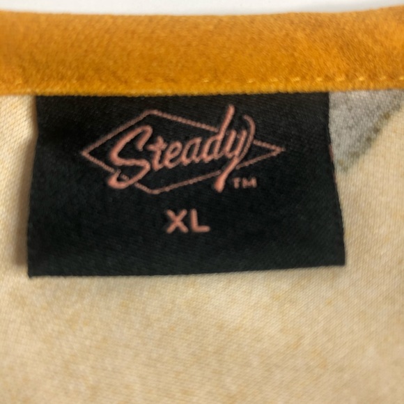 *NEW* Nifty Fifties Mustard Yellow Floral Crop Top - Picture 3 of 6